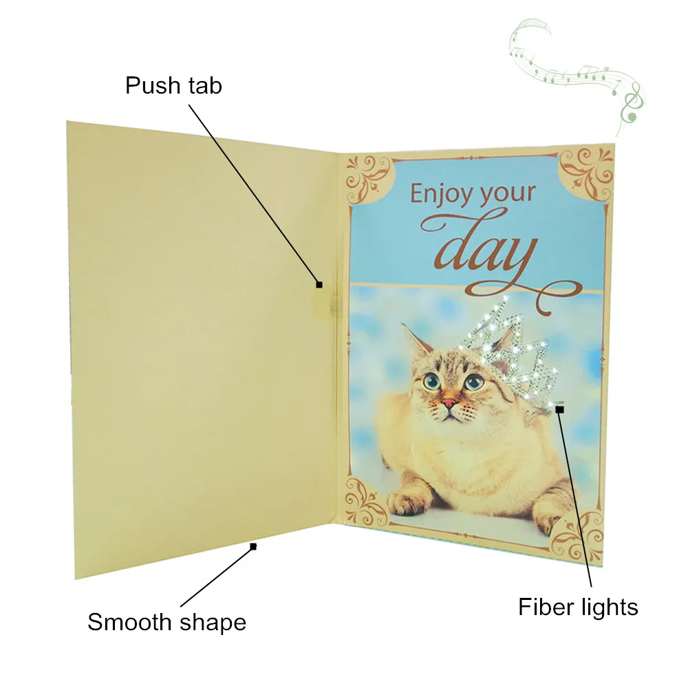 Personalized Custom Sound Chip Led Lights Musical Greeting Cards