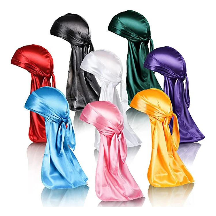 Custom logo High Quality Men Pure Silk Bonnets and Durags Luxury 100% Mulberry for Women