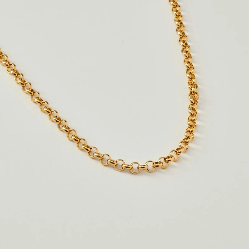 Trendy 18k Gold Plating 316l Stainless Steel Chunky Chain Choker Necklace For Women Hip Hop