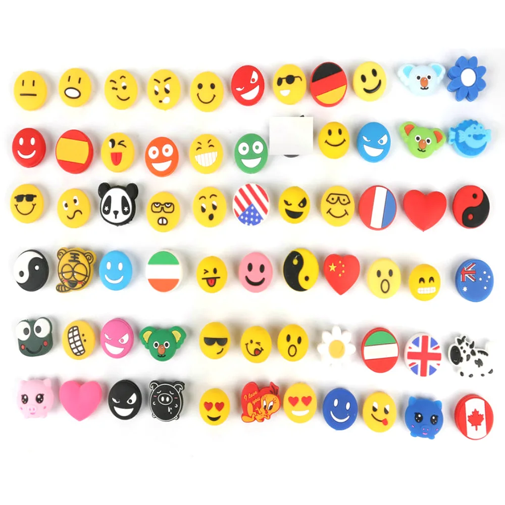 Custom Logo Rubber Embossed Cartoon Tennis Racket Vibration Dampener