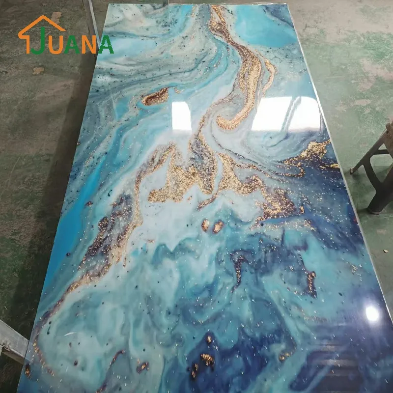 Waterproof High Glossy PVC UV Marble Sheet Modern Fireproof Alternative ...