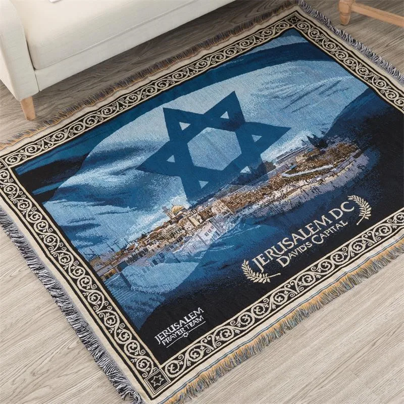 Israel Prayer Mat Blanket Carpet Tapestry Sofa Knit Throw Towel Christian Gift Jewish Judaical Decorative Blanket