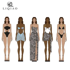 Custom New 2026 Bikini Fashion Design Backless Swimsuit Set Striped zebra Swimsuit Women's Swimsuit