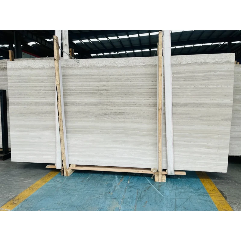 Modern Natural Line Wood Grain Gray White Marble Tile for Indoor Stairs Hotel Bathrooms Kitchen Countertops Marble Tiles