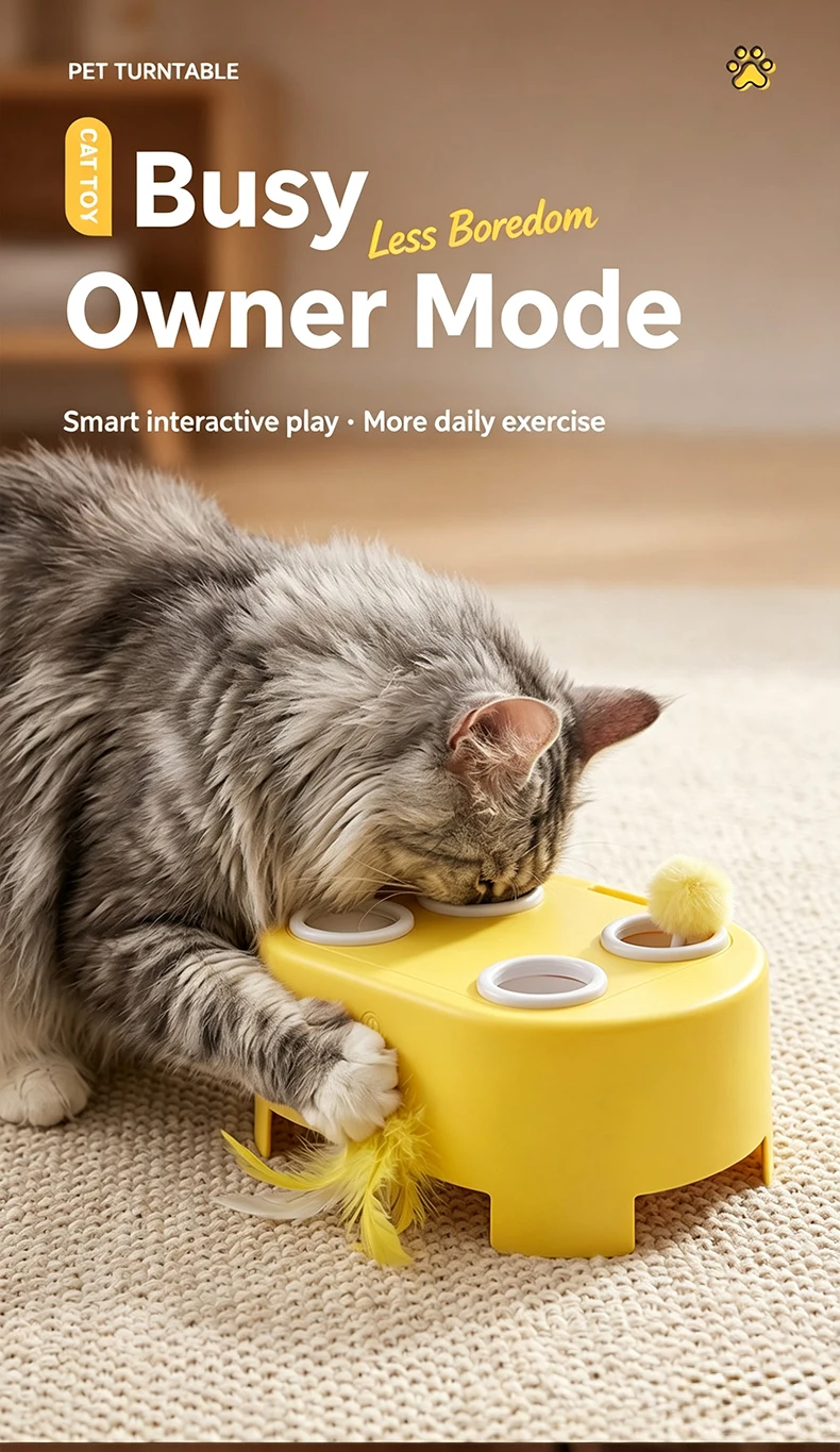 product 3 in 1 electric cat whack a mole toy automatic teaser wand hands free self play boredom relief interactive kitten entertainment-9