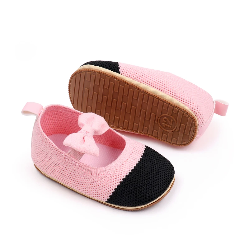 Spring and Autumn Color-matching Mesh Bow Soft Soled Baby Toddler Shoes for Girls supplier