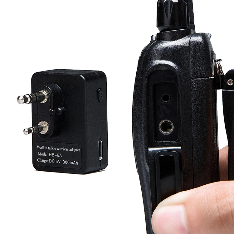 Wireless Intercom Headset Earphone with Bluetooth Adapter Blue for Two-Way Walkie Talkie Radio