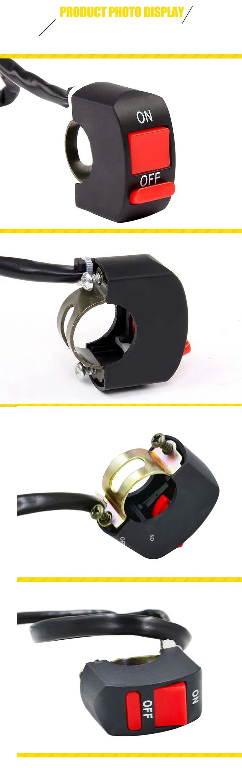1 шт. мотоциклетные переключатели Цилиндрический разъем на руль Кнопка ВКЛ./ВЫКЛ. коннектор кнопочный переключатель аксессуары для