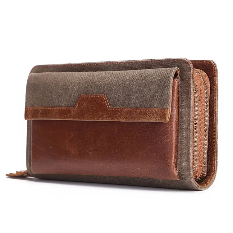 Luxury Oil Wax Cowhide Men Clutch Bag - INNOVATIVE PRODUCTS PORTAL