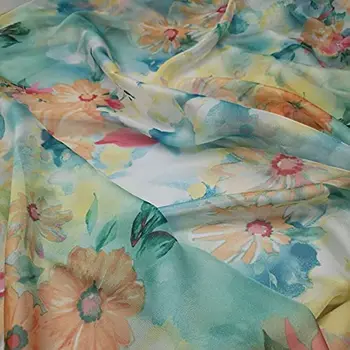 New Fashion 100% Polyester Chiffon Floral Design Printed Custom Digital Jacquard Printing Fabric For Dresses
