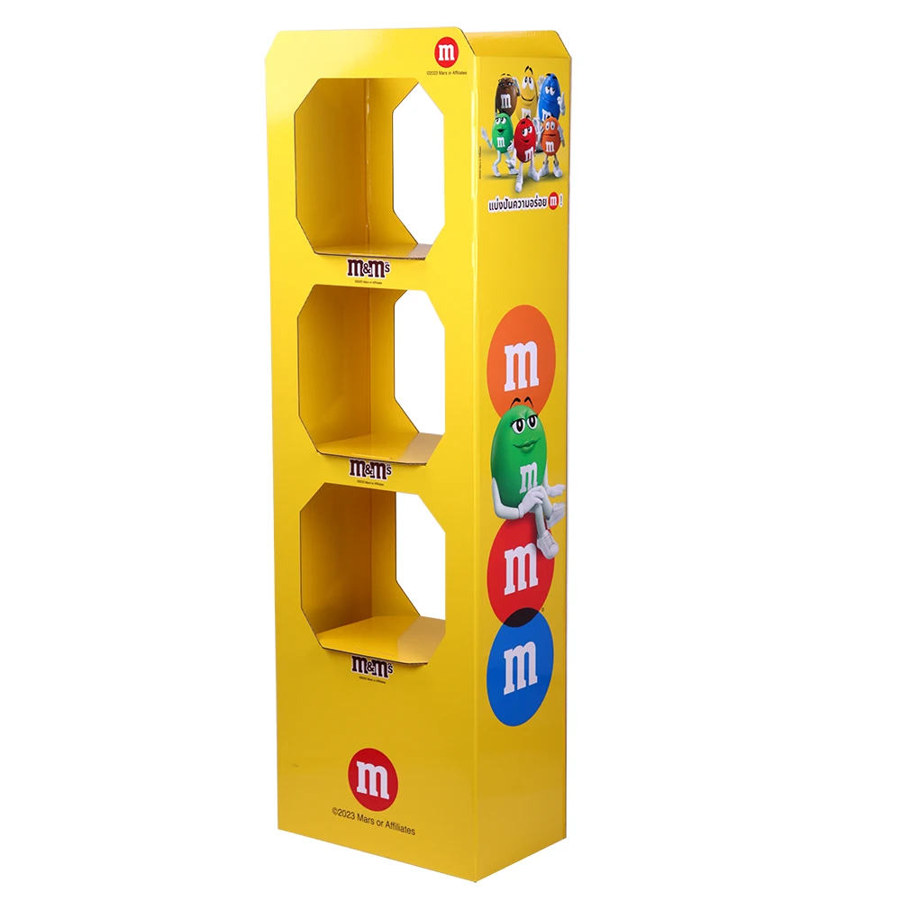 Custom Designed Foldable Cardboard Pop-Up Display Stand for Shopping Mall for Candy Snacks Promotion & Exhibitions