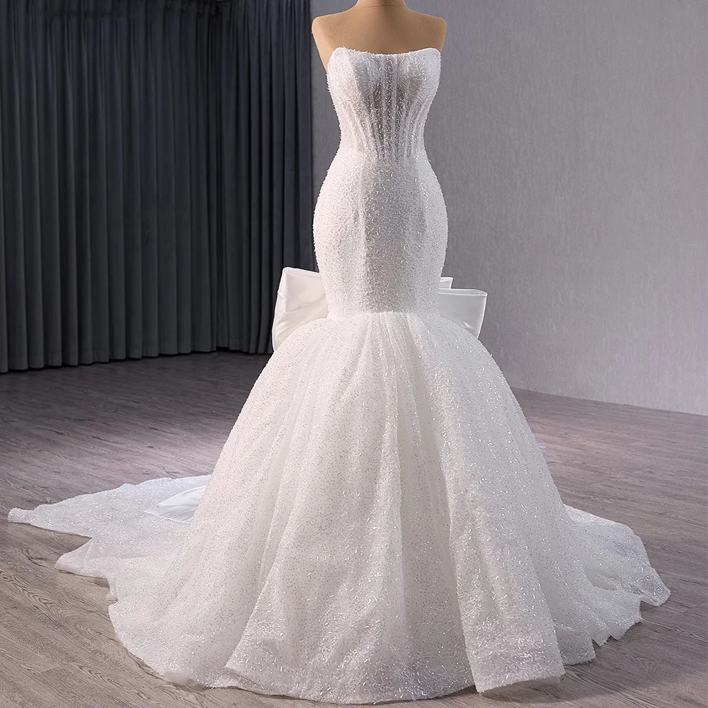 chinese dress ladies Mermaid Sweetheart Lace Bodice Wedding Dress