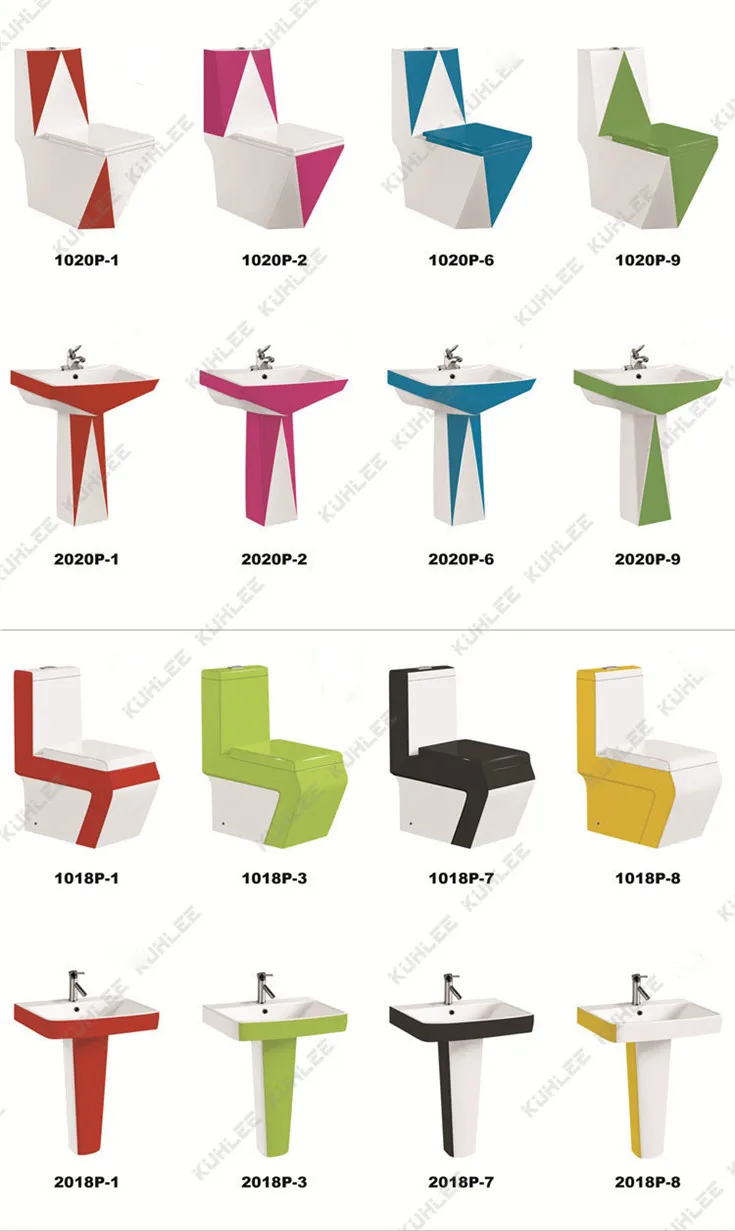 Middle East Hot Sale Ceramic Colorful Bathroom Toilet Sets Sanitary Ware  Diamond Golden color Suite