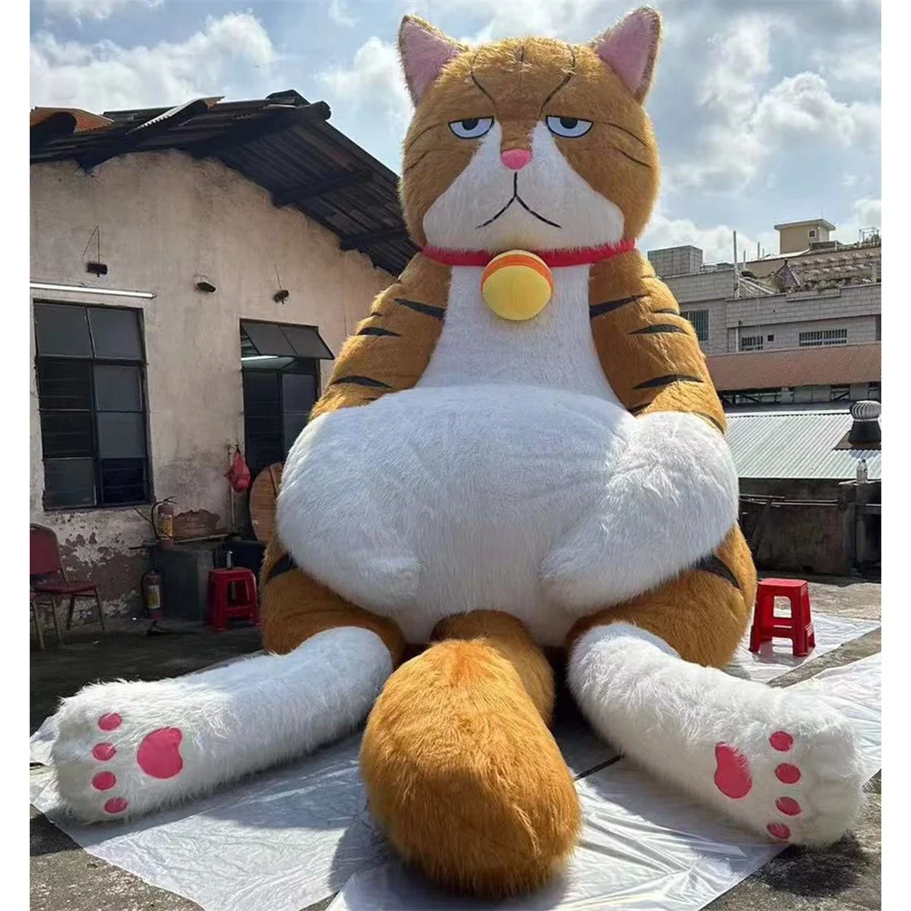 Unisex Plush Halloween Cartoon Character Mascot Costume Big Size Giant  Inflatable Lucky Fat Cat for Decoration