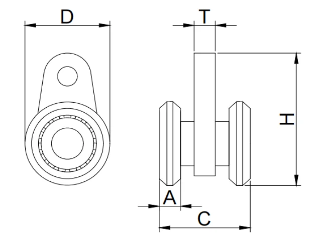 Two-Wheeled Sliding Gate Roller Lifting Ring Wheel for Greenhouse & Agricultural Pulley Solid Wheel Door & Window Roller