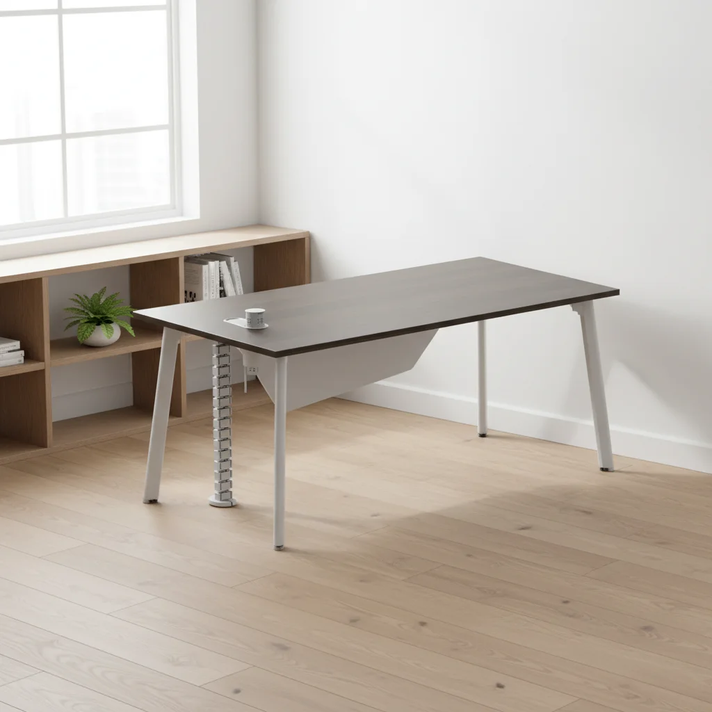 Minimalist Writing Desk with Aluminum Legs Modern Home Office Furniture Compact Design 6
