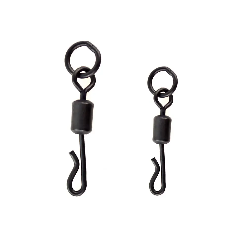 20pcs Carp Fishing Terminal Tackle Accessories Long body Q-shaped Fishing  Swivel Snap with Solid Ring AE007S