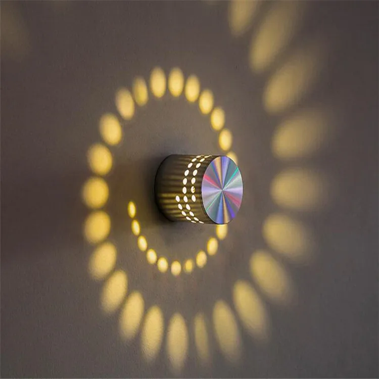 Multi Colour Colorful Wall Light Led Spiral RGB Light With Remote Control