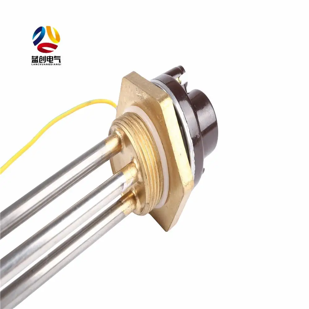 Factory Made Customize 12v 24v Brass Electric Heating element With Thermostat for Solar Water Heater