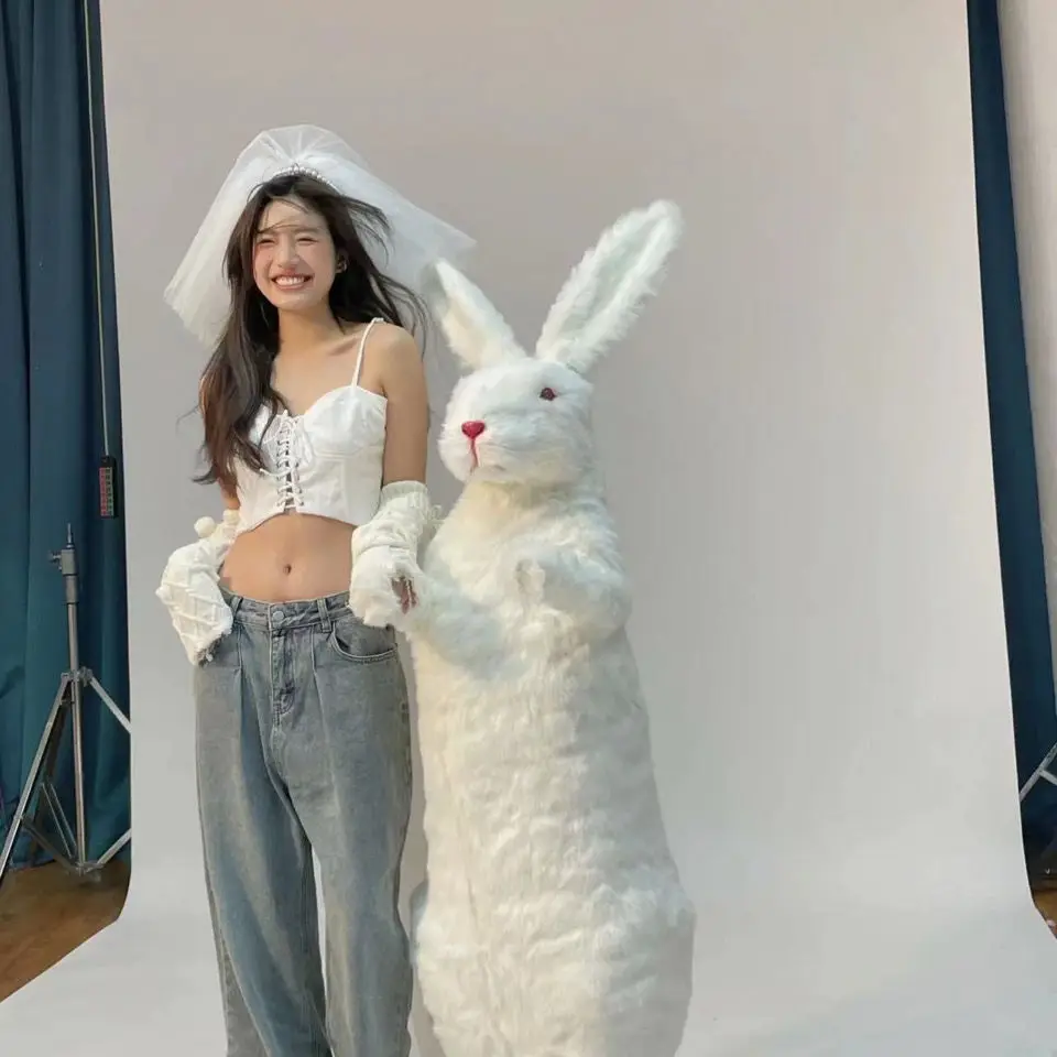 Easter Simulation Rabbit Model Welcome Standing Large Rabbit Window Props Large Doll Shooting Rabbit Ornaments