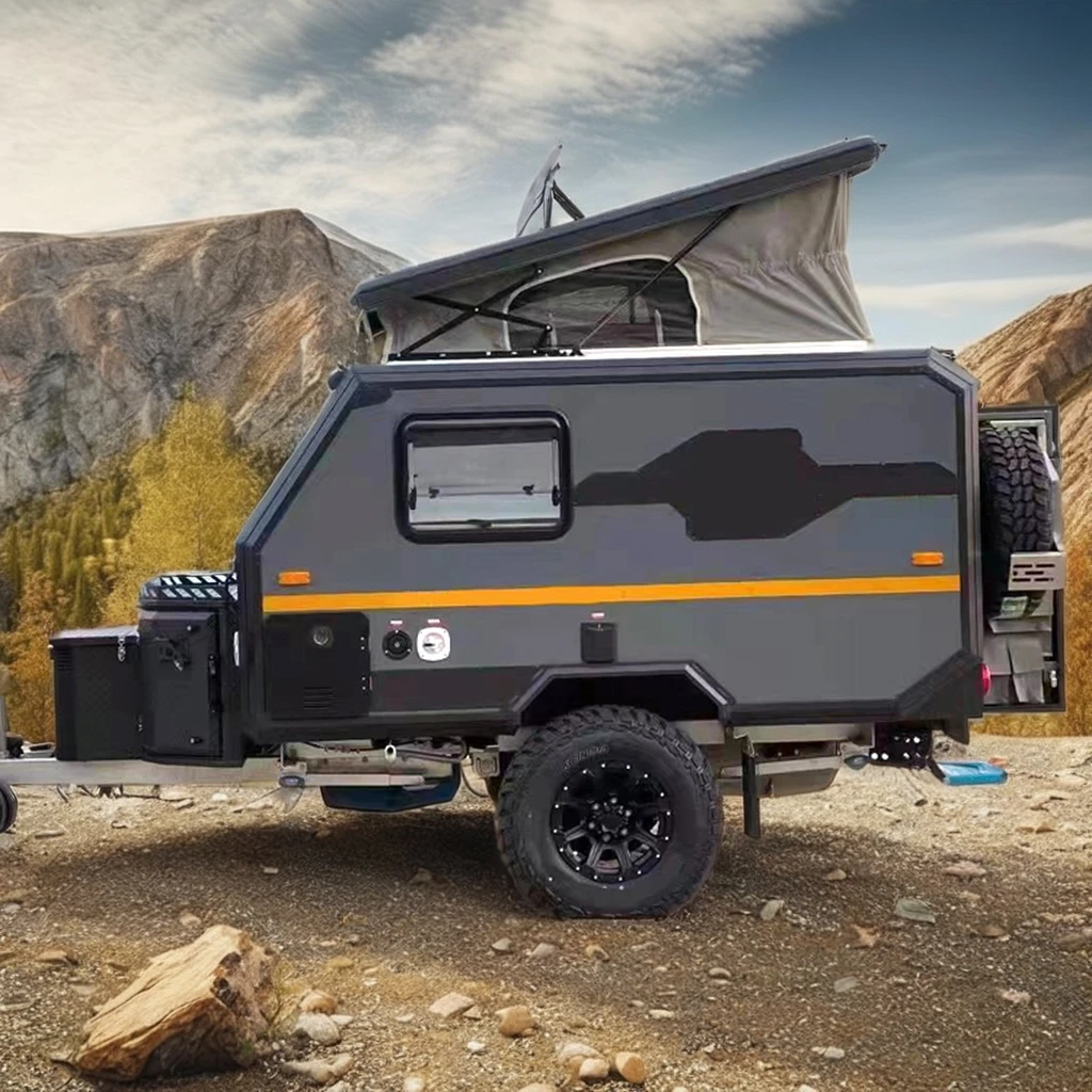 Wholesale pop up camper caravan outdoor travelling motor home with kitchen for sale