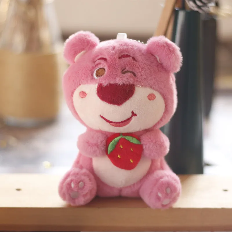 Lovely Strawberry Bear Keychain - Soft Plush Anti-Lost Toy
