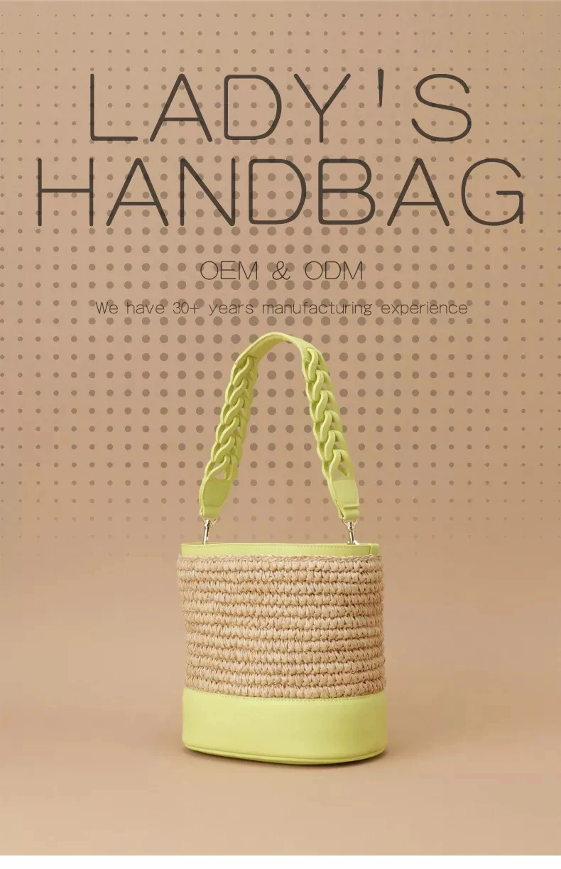 Wholesale Custom Logo High Quality Ladies Straw Handbags Fashion