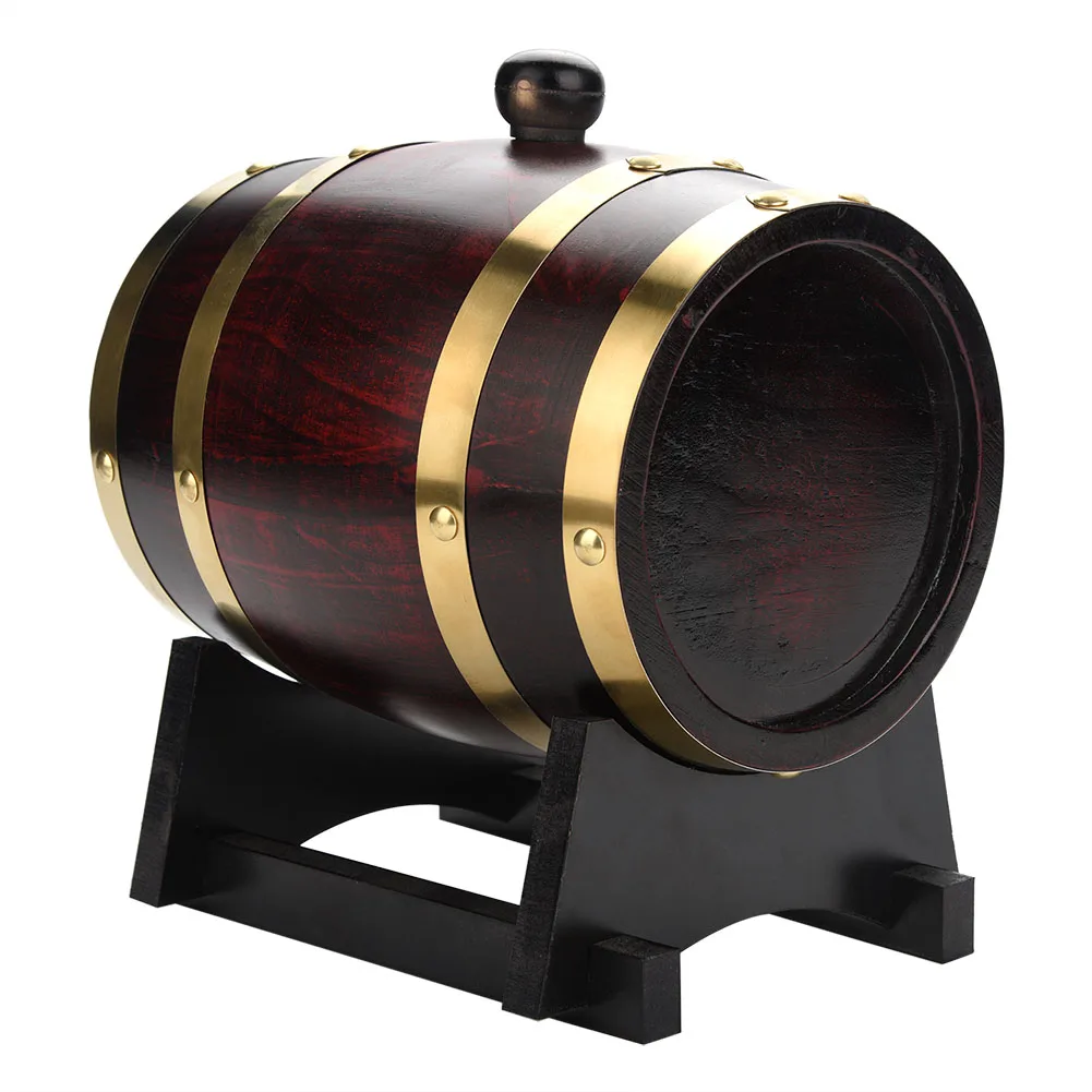 1.5L Oak Barrel Vintage Wood Oak Timber Wine Aging Barrel for Beer Whiskey Brandy Tequila Rum Port