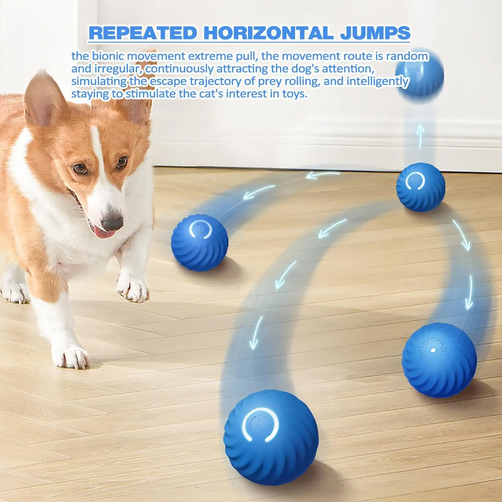 Wonderfulpet 2024 New Smart Gravity Jumping Ball Interactive Dog Toy