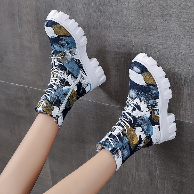 BIBOKAOKE Botines de tacón alto para mujer, informales, de tela vaquera,  con cremallera, tacón alto, cómodos, con puntera redonda : Amazon.es:  Zapatos y complementos
