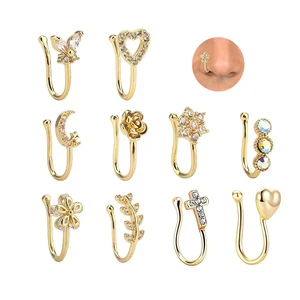 Fake Nose Piercing  Non Piercing  Body JewelrySeptum Ring Nose Cuff Jewelry Faux Jewelry Wholesale Clip on Nose Ring