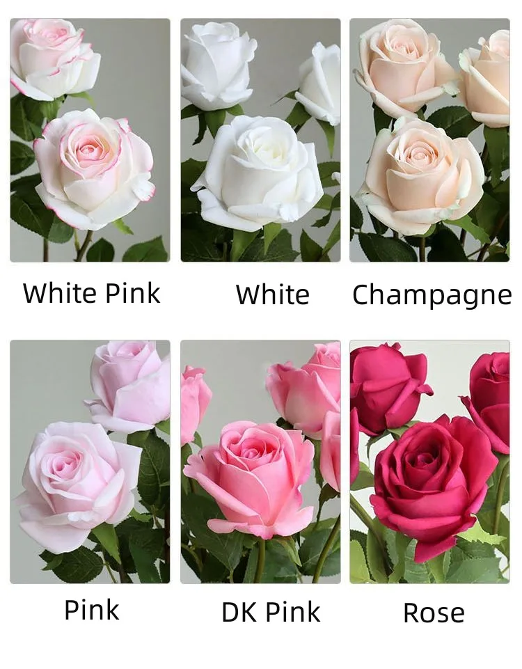 High Quality Real Touch Diana Roses Single Stem Latex Rose Flower For