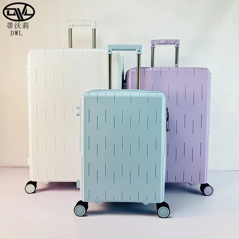 Custom Logo PP Luggage Set Lightweight Polypropylene Suitcase with Spinner Wheels OEM ODM Travel Trolley Bags for Wholesale