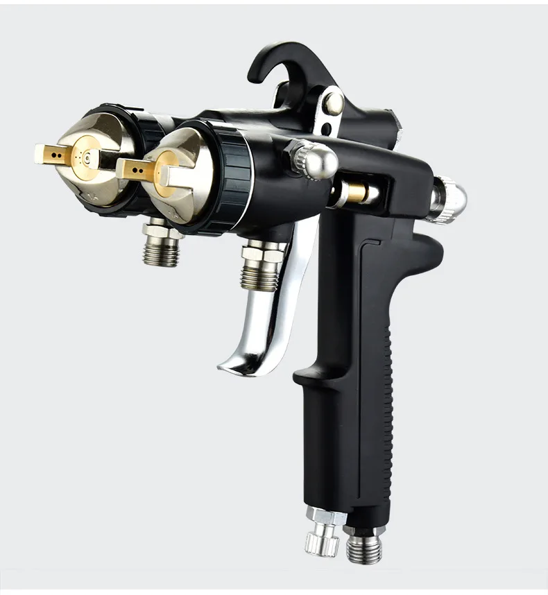 TEBAK Double Head Spray Nano Spray Gun Corrosion Resistant Water-based Paint Glue Dual Channel Pressure Feed Paint Spray Gun
