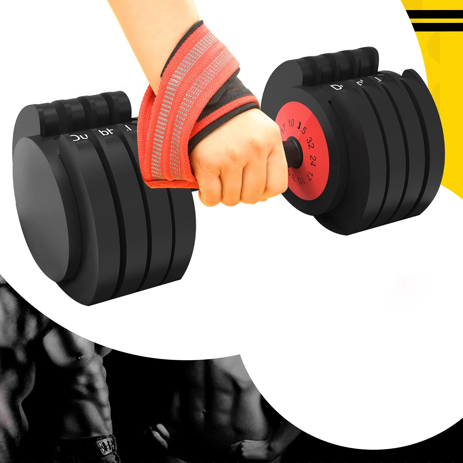 スマートダンベル 32kg（70ポンド）1秒で重量変更可能 ダンベルセット