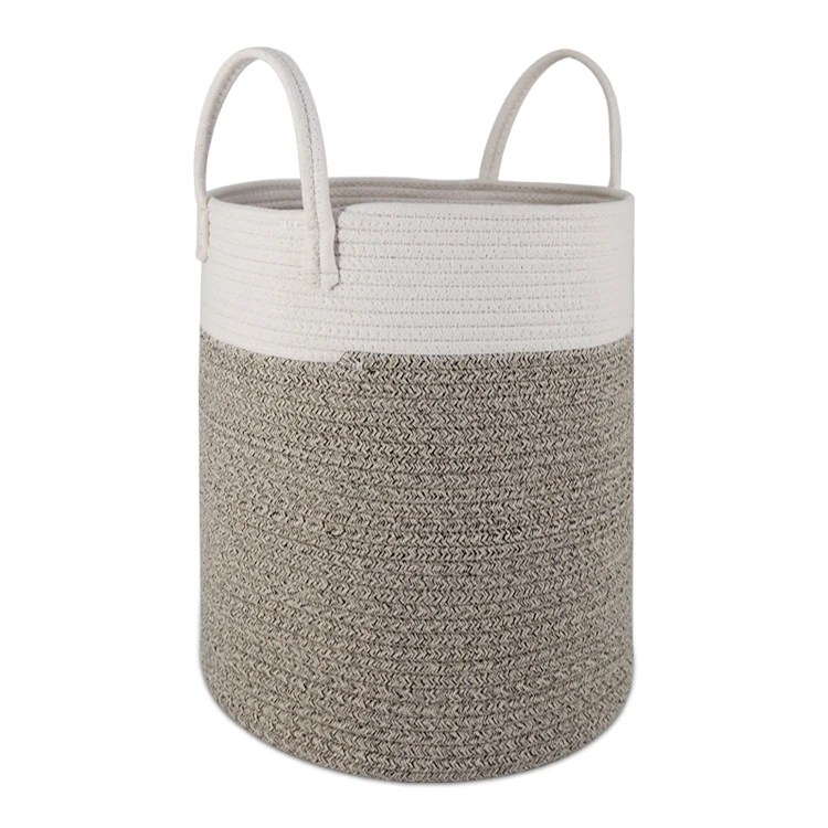 Cotton Rope Laundry Hamper,Woven Laundry Storage Basket,Blanket Basket ...