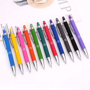 New Arrival Custom for Stylus Pens Multicolor Soft Touch Rubber Metal Pen for Stylus Touch Orange for Wholesale Logistics