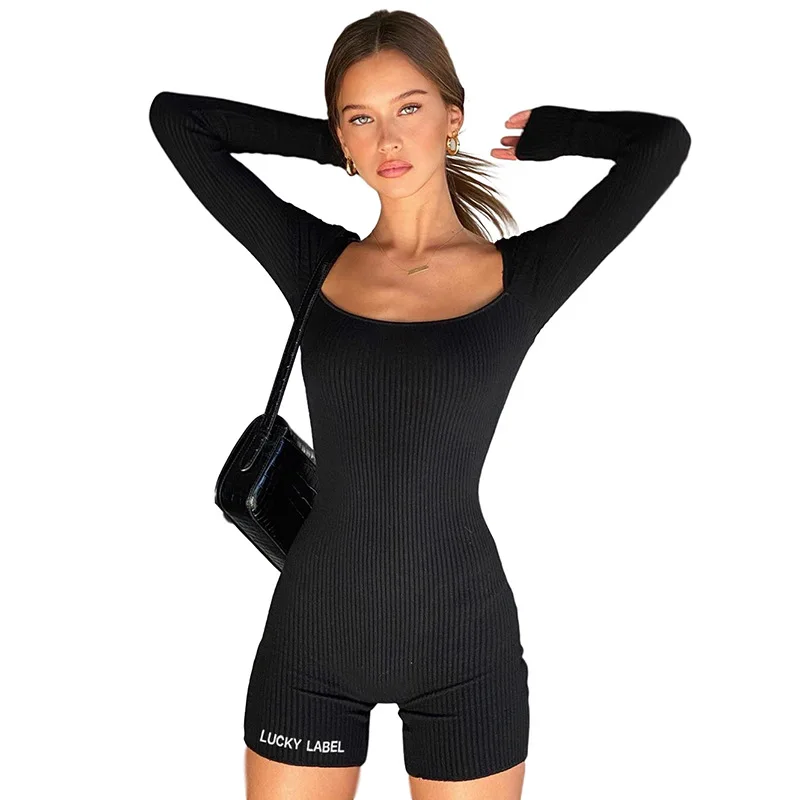 Long Sleeve Short Sexy Backless Ribbed 