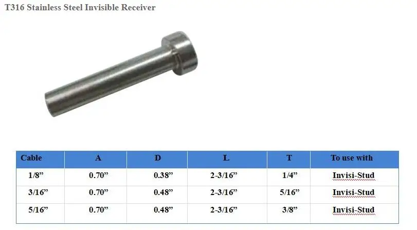 Stainless Steel Cable Railing Hardware Kit for 1/8