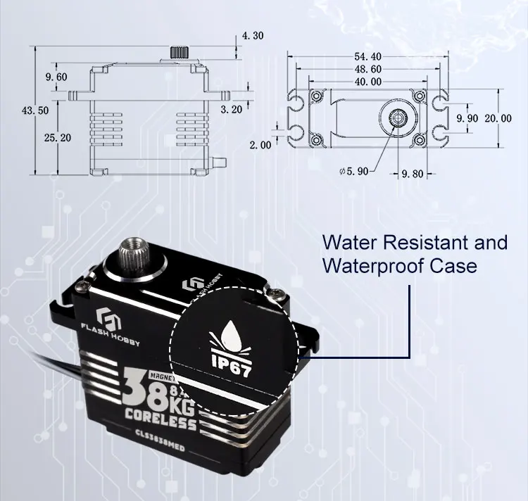 Flashhobby 38kg Programmable Waterproof Encoder Coreless