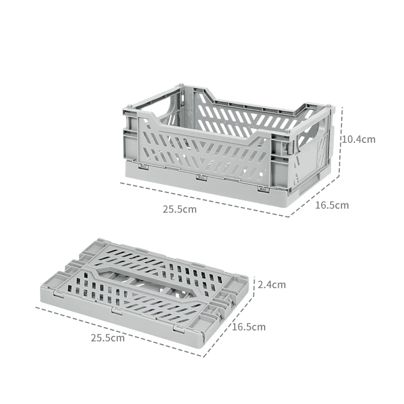 ITEM NO.7001 Hot Selling Multi-function PP Foldable Collapsible Crate Household Plastic Storage Folding Basket For Home Kitchen Use