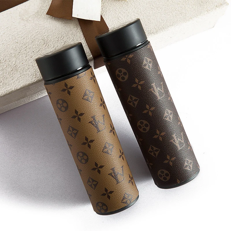 Source 450ml Wholesale Luxury Leather Cover Smart Water Bottles Thermos  Flasks with Led Temperature Display Cups on m.