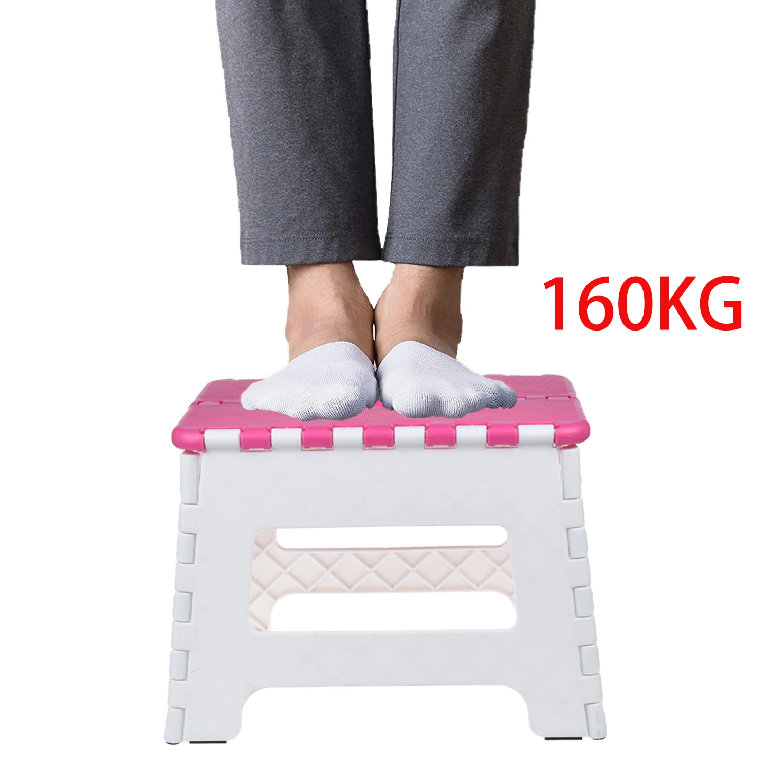 Aohea One Step Folding Portable Folding Stool Kitchen Step Stools Plastic Folding Step Stool Portable Small