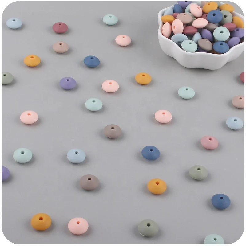 China Factory 100Pcs 12MM Silicone Abacus Beads Silicone Beads