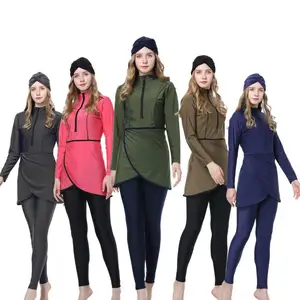 Women Muslim Swimwear Full Cover Swimsuit Hijab Islamic Burkinis Modest Oversize Beachwear Bathing