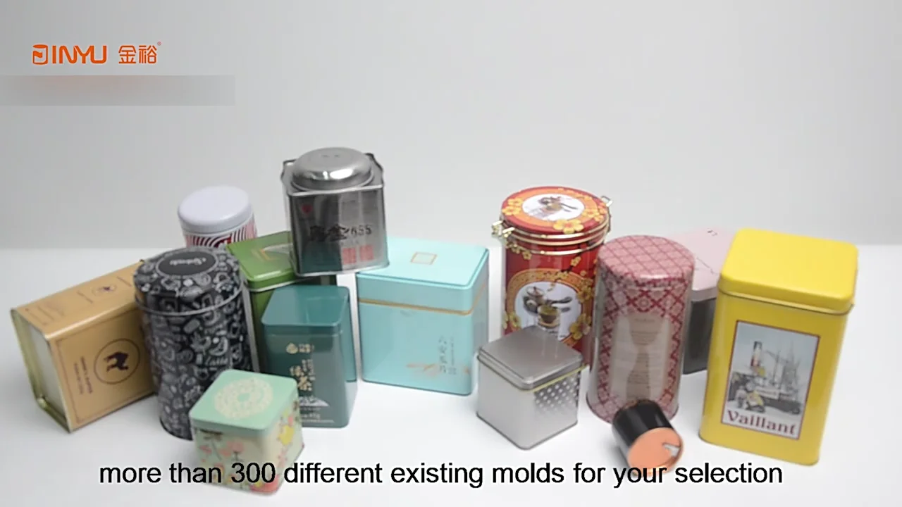 Custom Wholesale Square Metal Tea Tin Box Packaging Loose Tea Caddy Tin