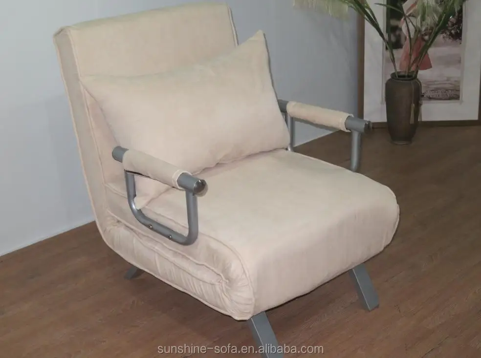 Modern Design Metal Structure Living Room Chairs Single Chair Sofa Bed Microfiber Recliner Futon Sofa Chair Bed Sleeper