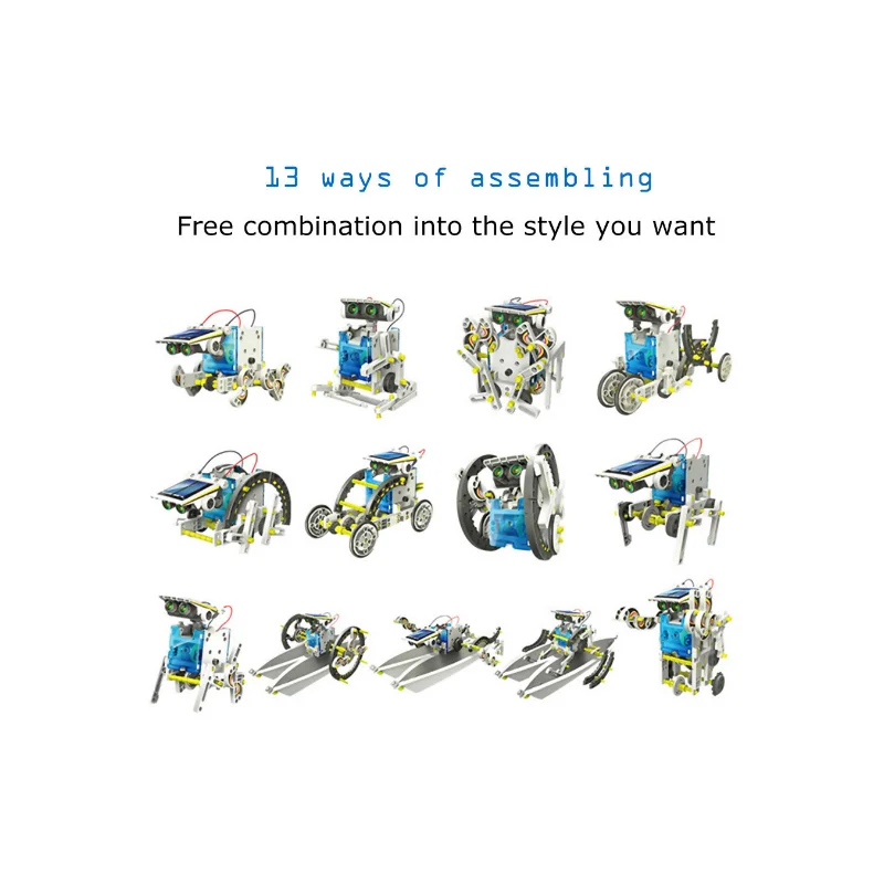 Вынос руля 13-в-1 Солнечная энергия роботы создания игрушки развивающие эксперимент DIY Робототехника комплект научная игрушка на солнечных батареях Строительный набор