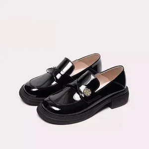 Customized Color Material and Size Loafers With Gold Detail  Thick Heel Soft Sole for Summer Autumn Spring-single Shoe