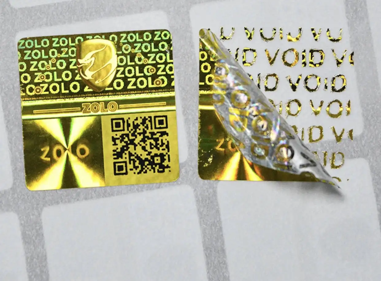 Custom 2d 3d Hologram Sticker Print UV Void Hologram Sticker Roll  Hologram Stickers With Serial Numbers QR Code